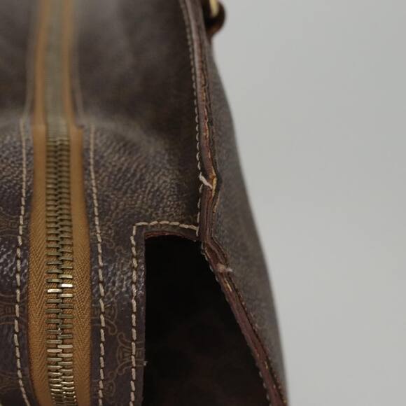 CELINE Macadam Canvas Hand Bag Pvc Leather Brown Gold - Picture 6 of 13